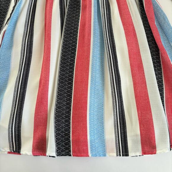 AMT Gypsy Gal Striped Long Sleeve V-Neck Grommet Mini Dress Size Medium NWT - Picture 13 of 13